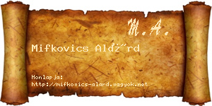 Mifkovics Alárd névjegykártya
